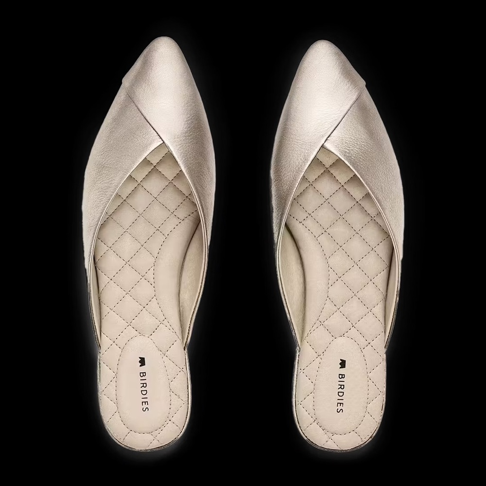 Birdies- Swan Gold Leather